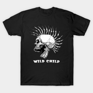 Scull With Mohawk - Wild Child T-Shirt